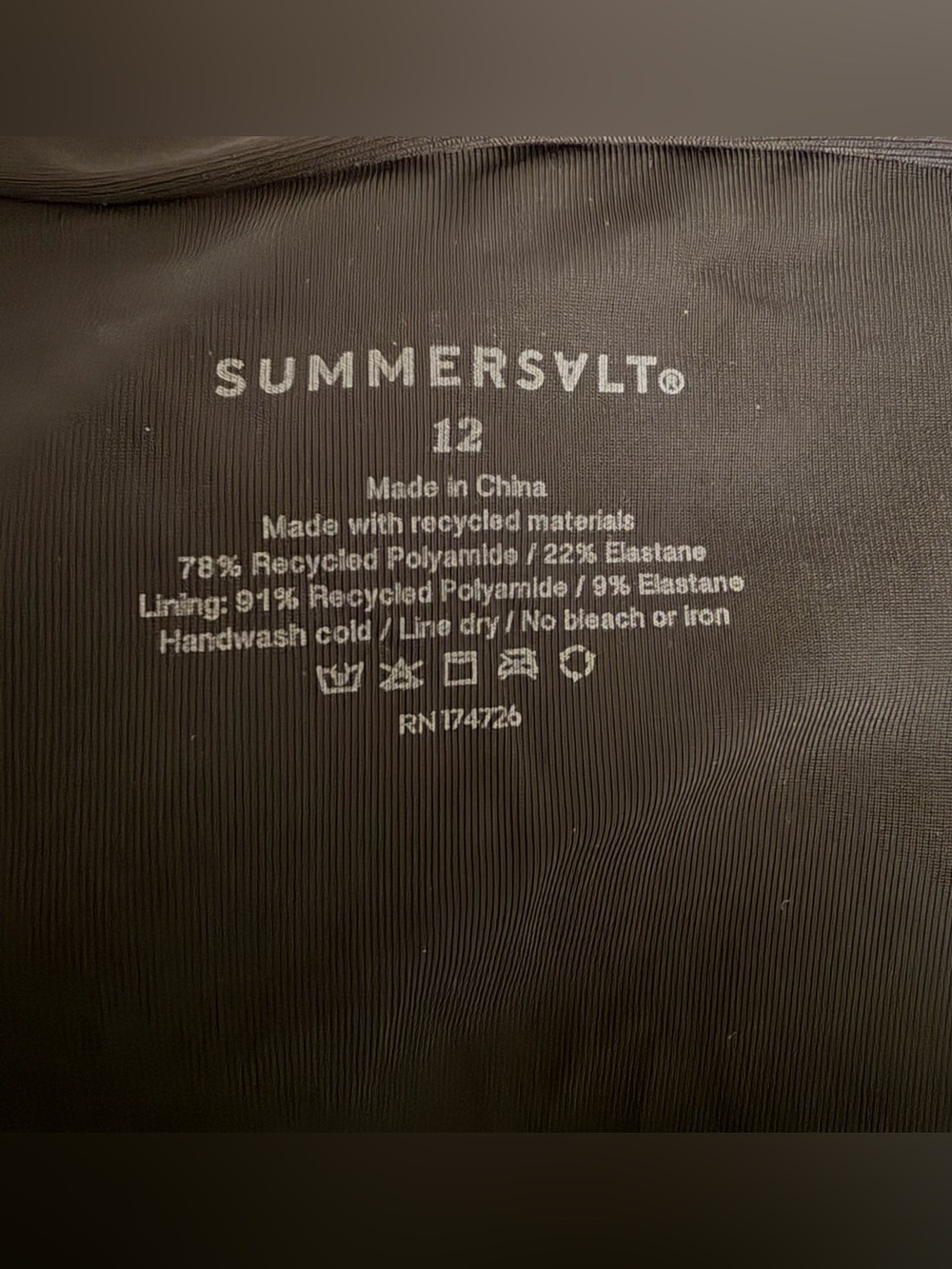 Summersalt Ruched Back Flip One Piece Black Swimsuit Size 12 - Picture 4 of 9